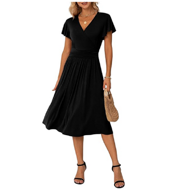 Women's Floral Wrap Dress – Casual V-Neck Summer Style