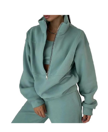 Women’s 2-Piece Fleece Tracksuit Zip Jacket and Pants