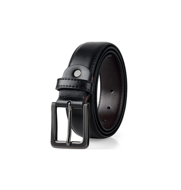 Men’s Black Leather Belt – Classic Pin Buckle Design