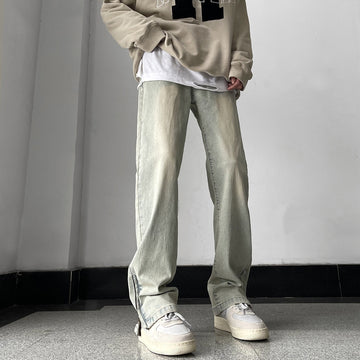 Men’s Yellow Mud Denim Straight Cotton Jeans