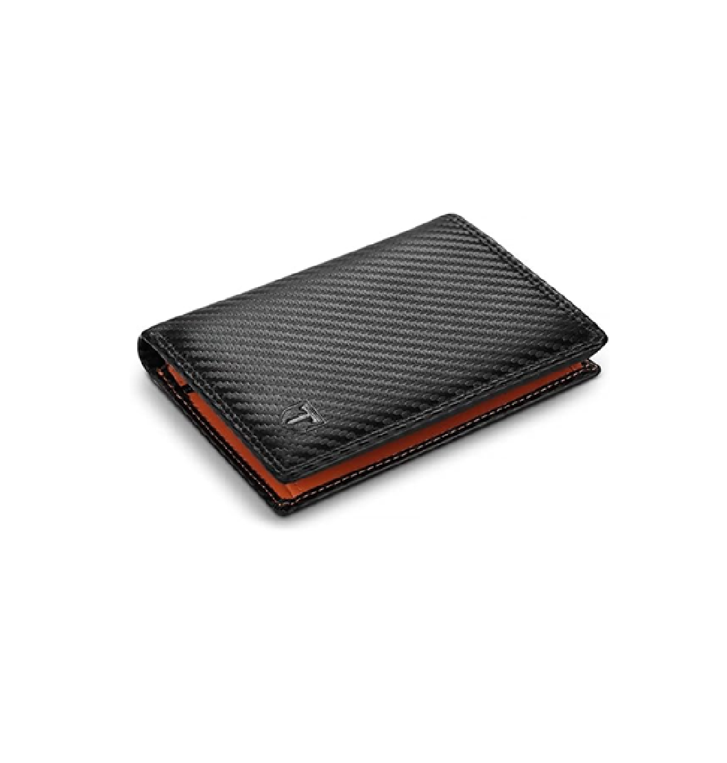 Men’s RFID Leather Wallet – Trifold with Coin Pocket & ID Windows
