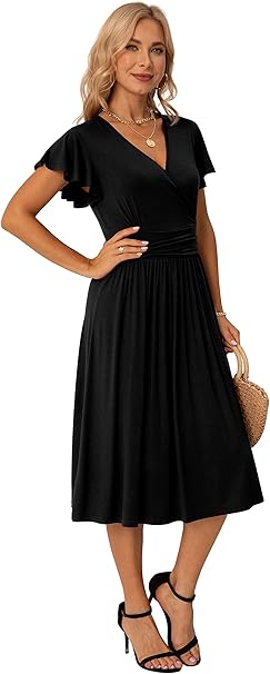 Women's Floral Wrap Dress – Casual V-Neck Summer Style